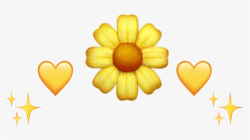 #vintage #yellowaesthetic #sunflower #aesthetic #tumblr - Yellow Flower Emoji Png, Transparent Png, Transparent PNG