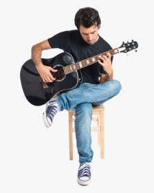 Sitting Man Playing Guitar Png, Transparent Png, Transparent PNG