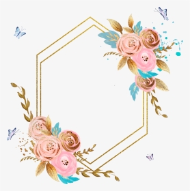 #rose #square #flower #floral #frame #butterfly #gold - Psychology, HD Png Download, Transparent PNG