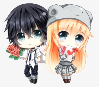 Anime Chibi Couple Gif, HD Png Download, Transparent PNG