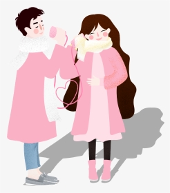 Hand Drawn Cartoon Couple Decoration Vector - Illustration, HD Png Download, Transparent PNG