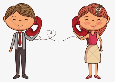 Conversation On The Phone Cartoon, HD Png Download, Transparent PNG