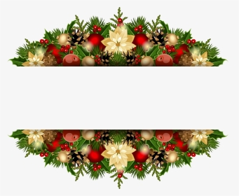 Christmas Flowers Png - Border Christmas Background Design, Transparent Png, Transparent PNG