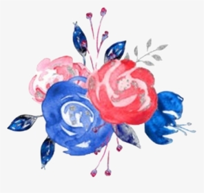 #watercolor #flowers #redwhite&blue #fourth #independanceday - Garden Roses, HD Png Download, Transparent PNG