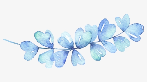Watercolor Blue Leaf Png, Transparent Png, Transparent PNG