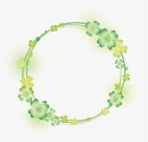 #四つ草 #leaf #watercolor #handpainted #green #frame #mask - オーロラネックレス, HD Png Download, Transparent PNG