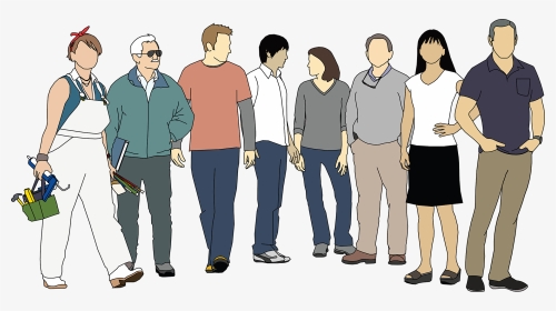 Crowd Drawing Standing - Free Sketchup People, HD Png Download, Transparent PNG