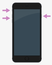 A Smarthphone With The Location Of Buttons And Plugs - Iphone, HD Png Download, Transparent PNG