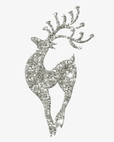 #silver #glitter #reindeer #happy#freetoedit - Illustration, HD Png Download, Transparent PNG