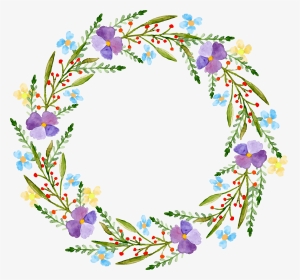 Decor Vector Garland - Flower Wreath Yellow And Blue, HD Png Download, Transparent PNG