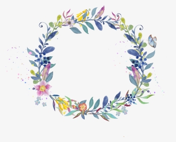 Garland Clipart Leaves - Flower Wreath Watercolor Png, Transparent Png, Transparent PNG