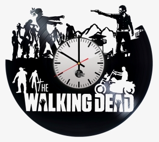 The Walking Dead Handmade Vinyl Record Wall Clock Fan - Walking Dead Record Clock, HD Png Download, Transparent PNG