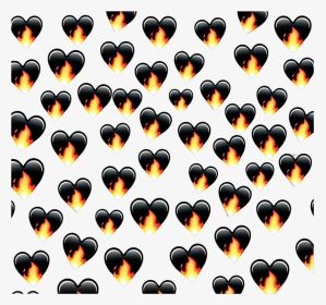 #heart #fire #blackheart #emoji #red #black #background - Emoji Background Black Heart, HD Png Download, Transparent PNG