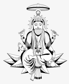 Saraswati Drawing Lord - Vishwakarma God Pencil Sketch, HD Png Download, Transparent PNG