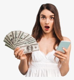 Phone Money Girl, HD Png Download, Transparent PNG