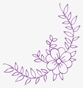 #purple #florals #flowers #leaves #vines  #divider - Line Art, HD Png Download, Transparent PNG