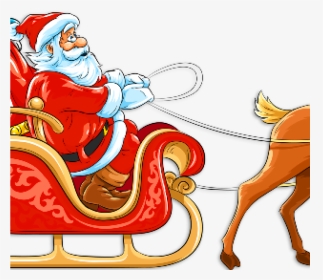 Sleigh Clipart Christmas Santas Sleigh Clipart School - Santa Claus Sleigh Png, Transparent Png, Transparent PNG