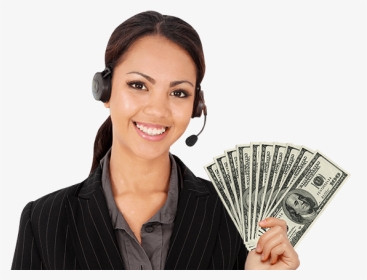 Business Woman And Mony Png, Transparent Png, Transparent PNG