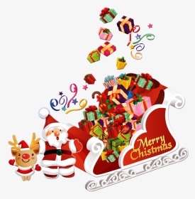 Santa Sleigh Png - Merry Christmas Images 2018 Hd, Transparent Png, Transparent PNG
