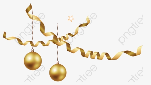 Christmas Decoration Golden And - Gold Christmas Decoration Png, Transparent Png, Transparent PNG