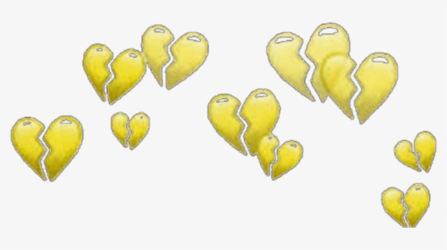 #yellow #hearts #heart #heartcrown #crown #heartbroken - Heart, HD Png Download, Transparent PNG
