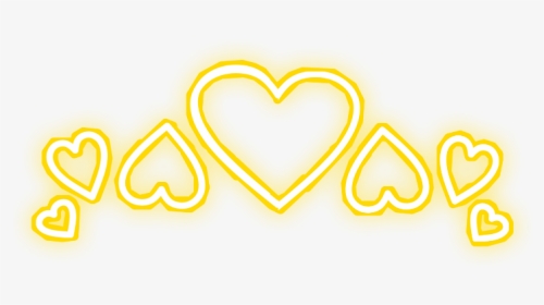 #heart #crown #yellow #neon #love #freetoedit - Heart, HD Png Download, Transparent PNG