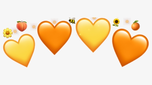 #yellow #yellowheart #orange #orangeheart #crown #crownheart - Heart, HD Png Download, Transparent PNG