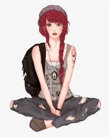 Anime Drawings Girl Full Body - Anime Girl Full Body Red Girl Png, Transparent Png, Transparent PNG