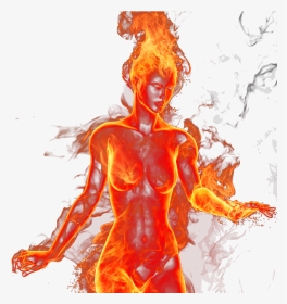 Girl On Fire Transparent , Png Download - Fire Girl Image Without Background, Png Download, Transparent PNG