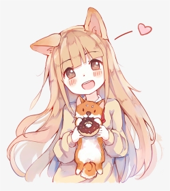 Anime Drawing Happy - Shiba Inu Anime Girl, HD Png Download, Transparent PNG