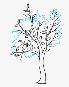 How To Draw Fall Tree - Easy Draw A Tree, HD Png Download, Transparent PNG