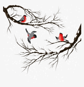Bird Illustration Trees Transprent - Winter Clipart Transparent Background, HD Png Download, Transparent PNG