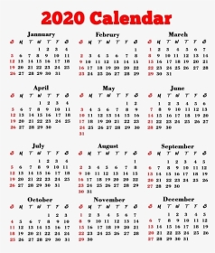 Free Printable 2020 Calendar, HD Png Download, Transparent PNG