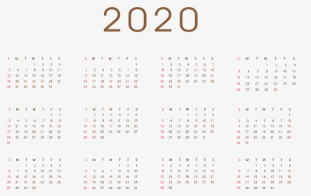 2020 Transparent Calendar Clipart - Calendar 2020 Png Transparent, Png Download, Transparent PNG