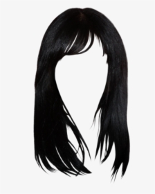 Black Hair Brown Hair Bangs Hairstyle - Black Wig Transparent Background, HD Png Download, Transparent PNG