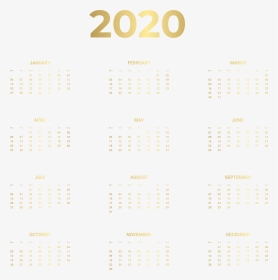 2020 Gold Calendar Transparent Clipart, HD Png Download, Transparent PNG