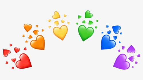 Transparent Rainbow Heart Png - Aesthetic Heart Crown Transparent, Png Download, Transparent PNG