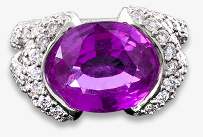 Pink Sapphire And Diamond Ring, - Diamond, HD Png Download, Transparent PNG
