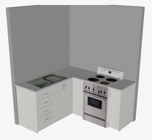 Small Kitchen 3d I Shape, HD Png Download, Transparent PNG