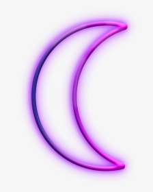 #neon #moon - Crescent, HD Png Download, Transparent PNG