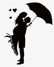 Romance Couple Silhouette Clip Art - Romantic Hug Couple Drawing, HD Png Download, Transparent PNG