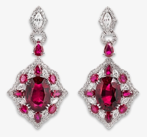 Rubellite And Diamond Earrings, - Earrings, HD Png Download, Transparent PNG