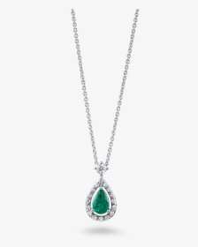 Diamond Necklace With An Emerald - Pendant, HD Png Download, Transparent PNG