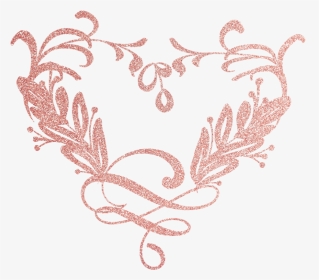 #love #heart #flowers #rosegold #glitter #geometric - Cross-stitch, HD Png Download, Transparent PNG