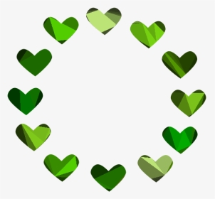 #hearts #green #heartcrown #heartart #heartcircle #greenhearts - Hearts Circle Vector, HD Png Download, Transparent PNG