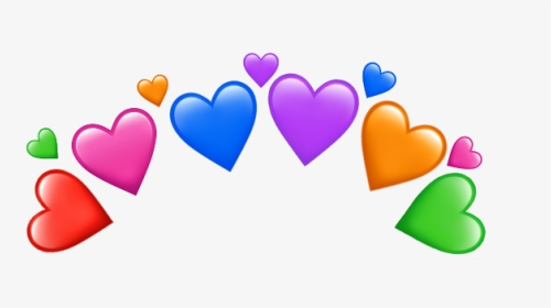 #crown #multicolor #purple #pink #red #heart #blue, HD Png Download, Transparent PNG