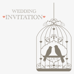 Png Transparent Lovebird Invitation Birdcage Invitations - Wedding Bird Cage Vector, Png Download, Transparent PNG