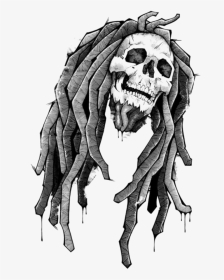 #mq #skull #grey #reagge #dreads - Bob Marley Skull, HD Png Download, Transparent PNG