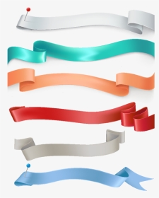 Ribbon Banner Png Decorative - Ribbon In Different Colour, Transparent Png, Transparent PNG