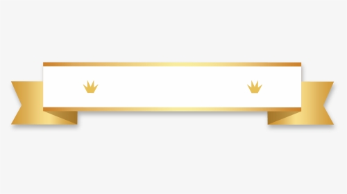 Golden Ribbon Banner White Stripes With Down Fold Wedge - Beige, HD Png Download, Transparent PNG